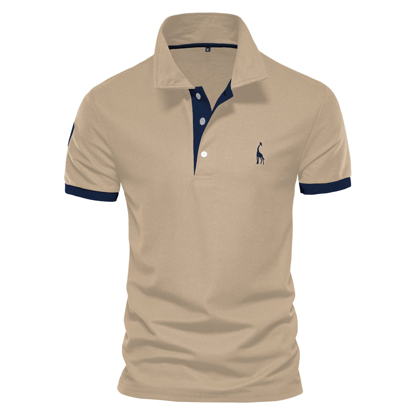 Men's Deer Embroidered Polo Shirt - Short Sleeve Mesh Lapel Tee Additional Image 2