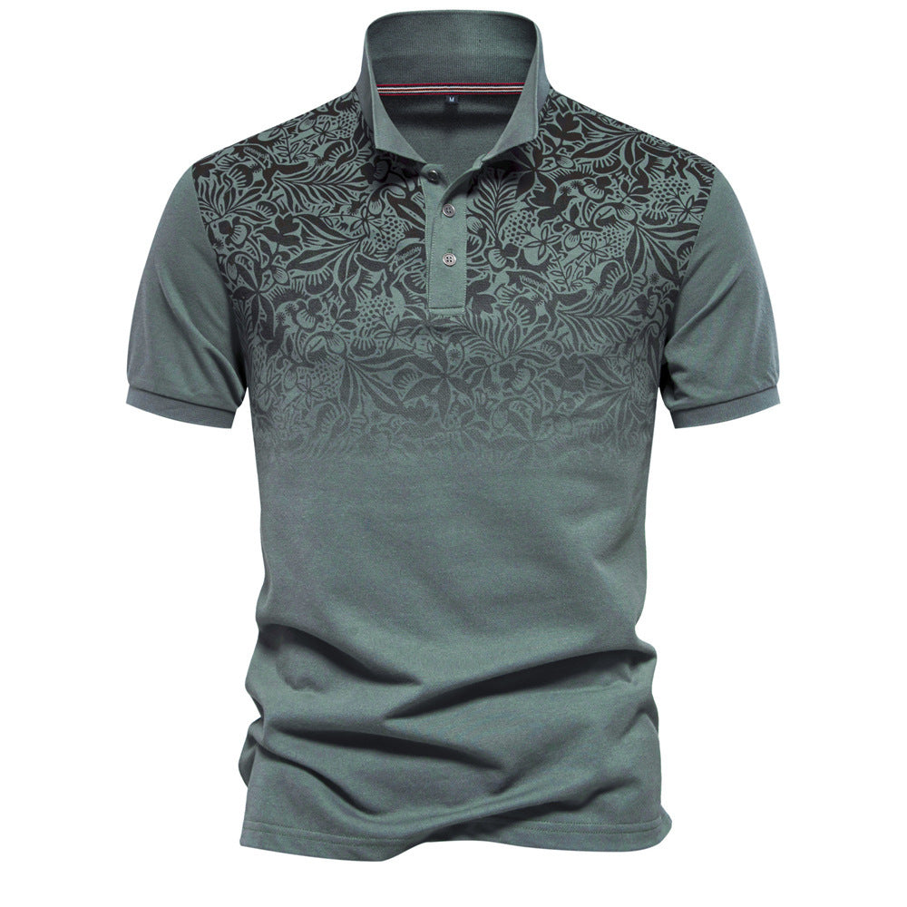 Men's Gradient Cotton Polo Shirt Additional Image 2