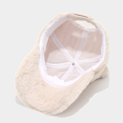 Cute Faux Rabbit Fur Baseball Cap with Ears Additional Image 2