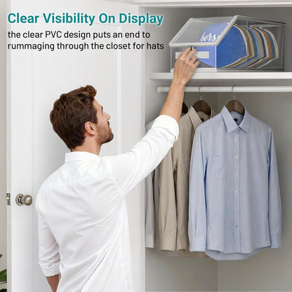 Clear PVC Stackable Hat Storage Box with Zipper Additional Image 2
