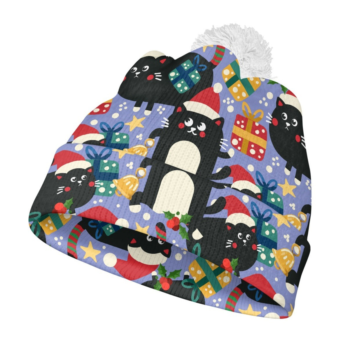 Chunky Knit Pom-Pom Beanie: Festive Christmas Style Additional Image 2