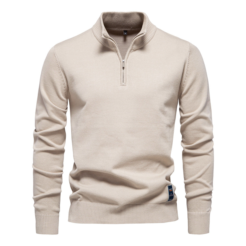 Men's Slim Fit Cotton Half-Zip Sweater Additional Image 2