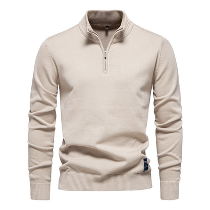 Men's Slim Fit Cotton Half-Zip Sweater Additional Image 2