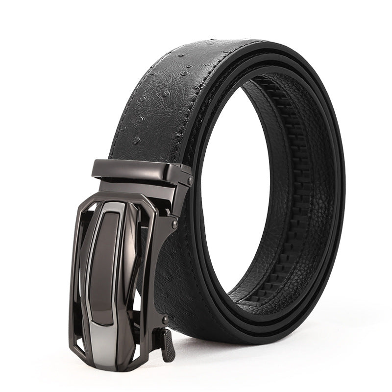 Men's Leather Belt: Sports Car Buckle, Business Casual Additional Image 2