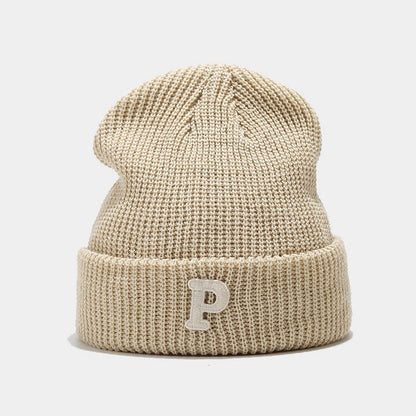 Chunky Knit P Beanie: Cozy & Chic Fall/Winter Hat Additional Image 2