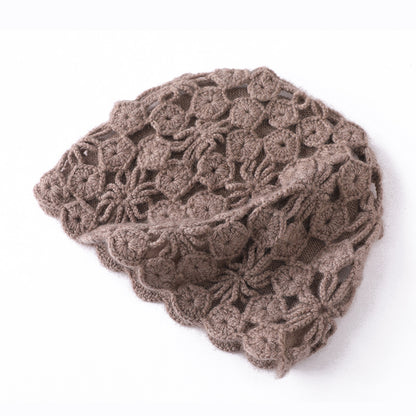 Elegant Plum Blossom Knit Cashmere Hat Additional Image 2