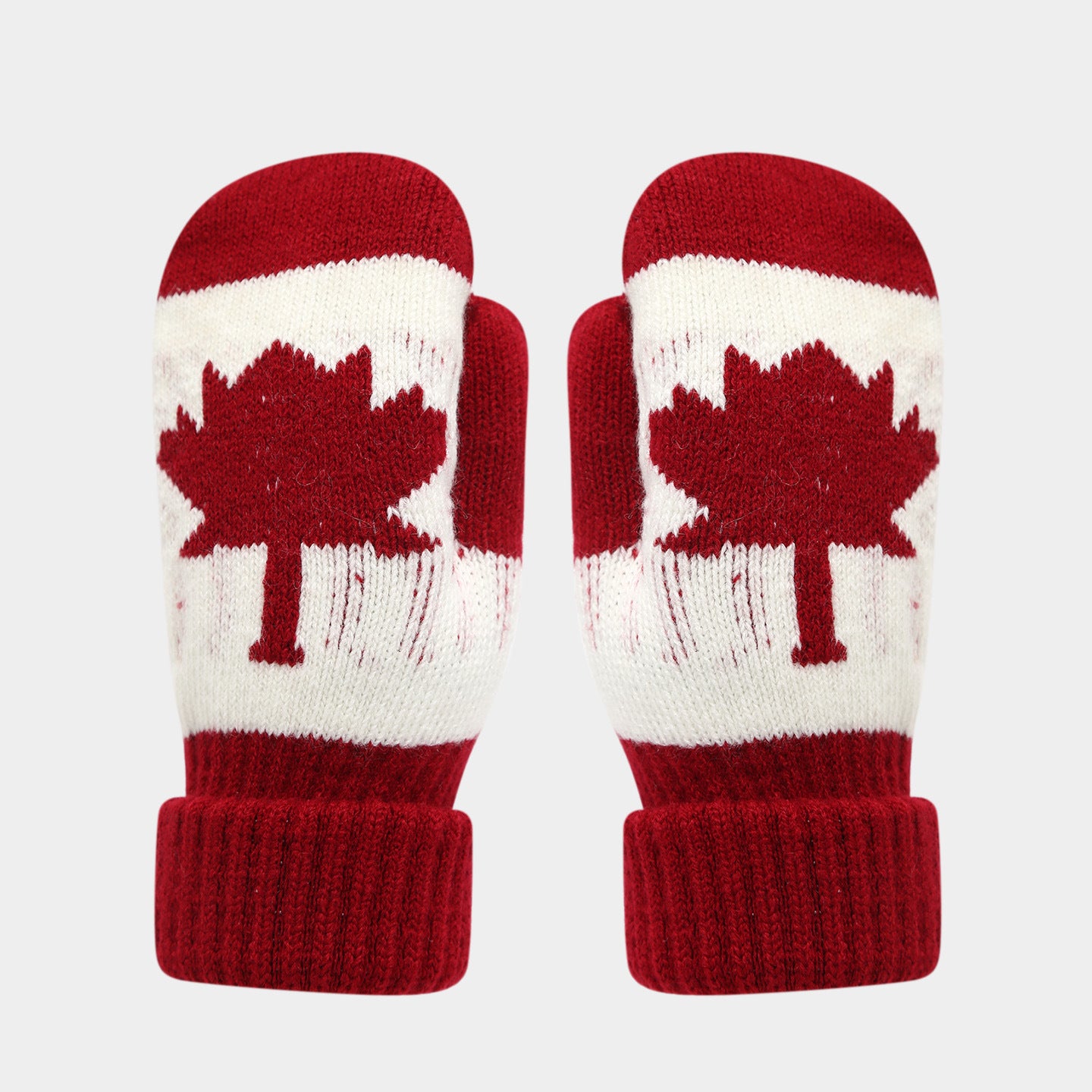 Maple Leaf Knit Hat Scarf & Gloves Set - Warm Winter Style Additional Image 2