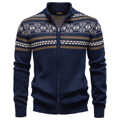 Men's Zipper Knit Cardigan Sweater Additional Image 2