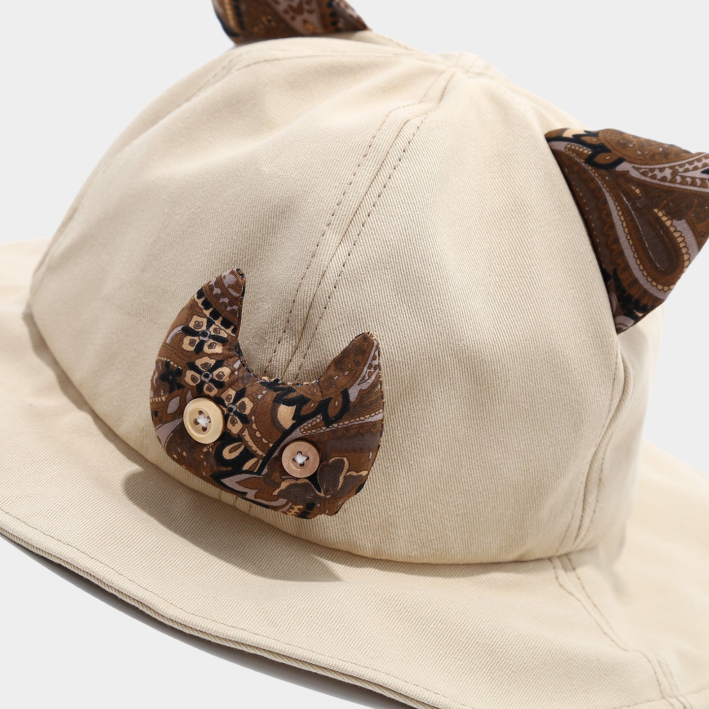 Retro Devil Kitten Bucket Hat - Cute Casual Sun Hat Additional Image 2