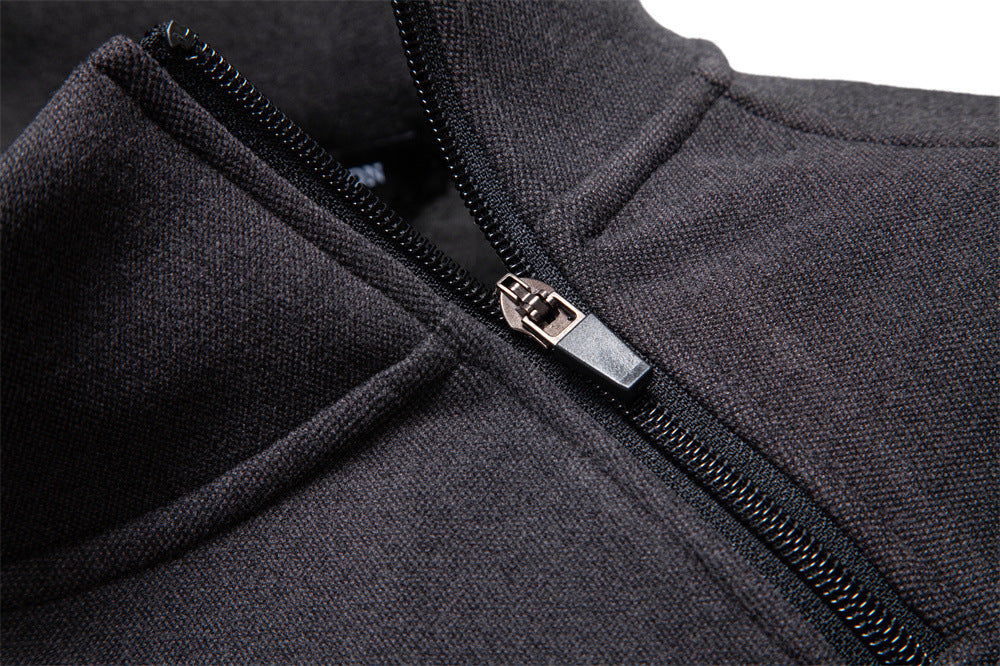 Men's Fleece-Lined Asymmetrical Zip Jacket Additional Image 2