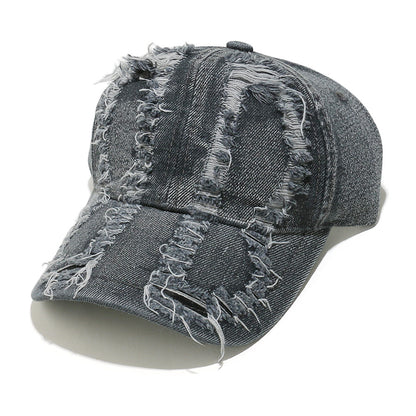Vintage Washed Distressed Denim Baseball Cap Additional Image 2