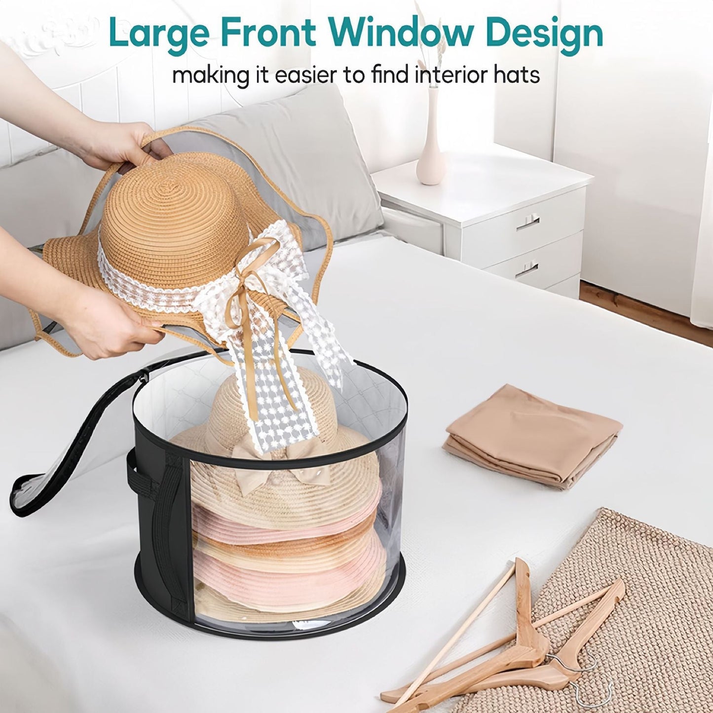 Stackable Transparent Hat Storage Bin Additional Image 2