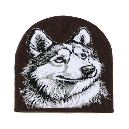 Wolf Knit Beanie: Cozy Fall & Winter Animal Hat Additional Image 2
