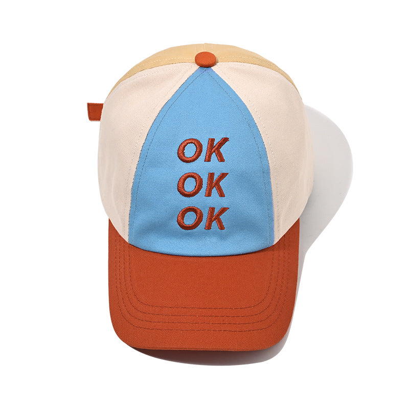 Embroidered Letter Colorblock Baseball Cap Additional Image 2