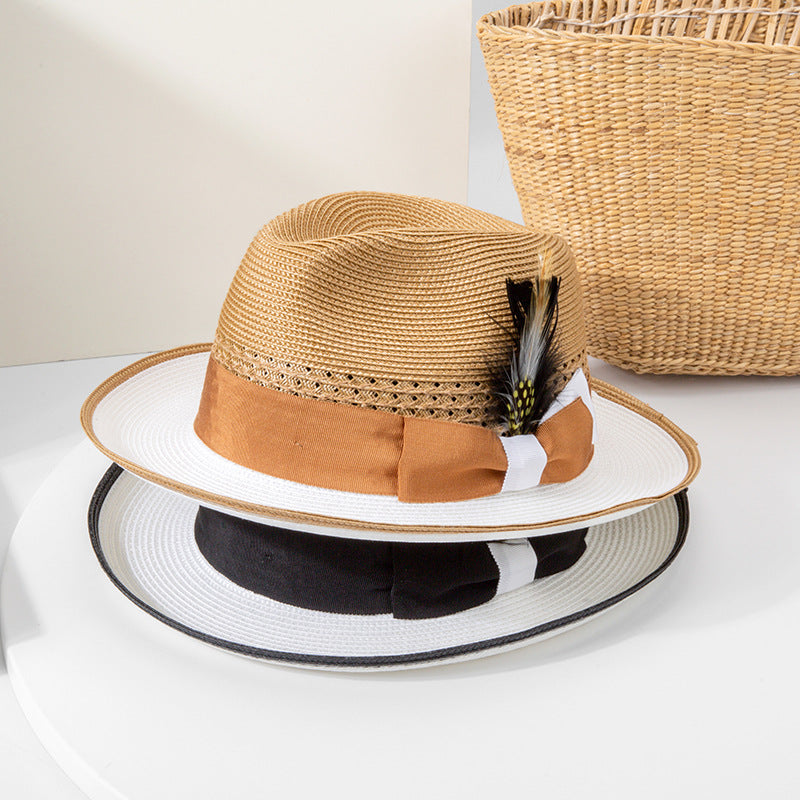 Stylish Summer Sun Hat with Feather Decoration Additional Image 2