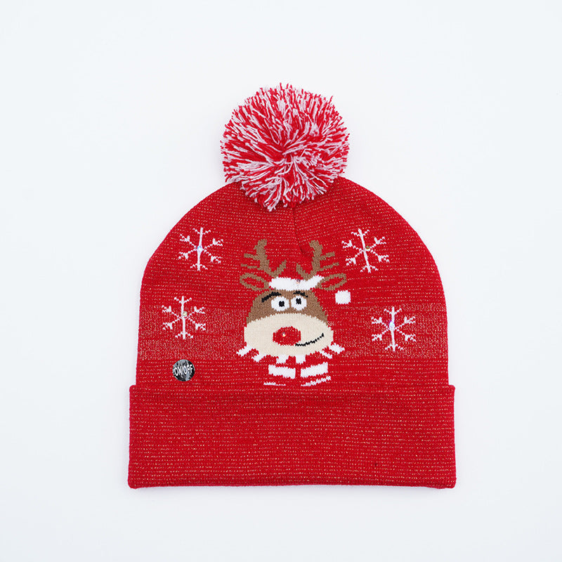 Festive Santa & Deer Knit Beanie - Cozy Holiday Hat Additional Image 2