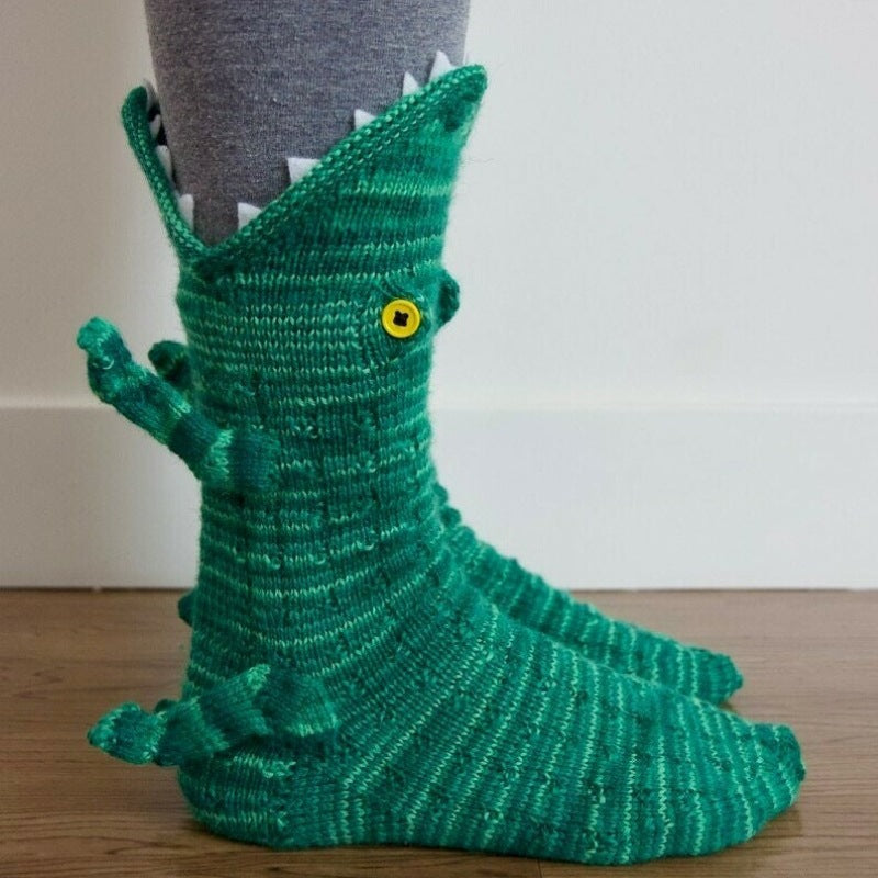 Cozy Knitted Dino & Dragon Socks | Fun, Warm, & Unique Additional Image 2