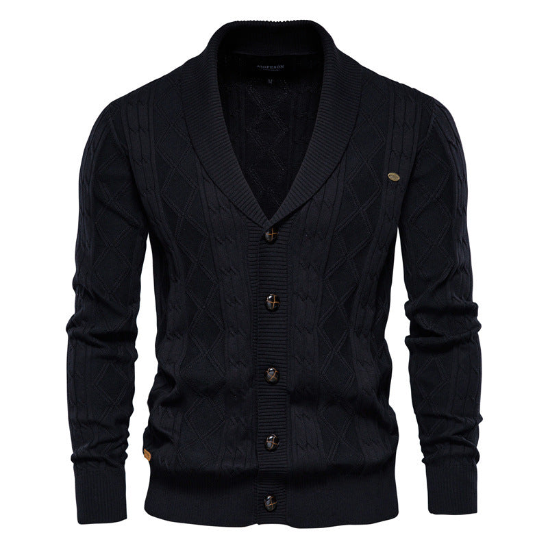 Men's Japanese Style V-Neck Knit Cardigan Additional Image 2