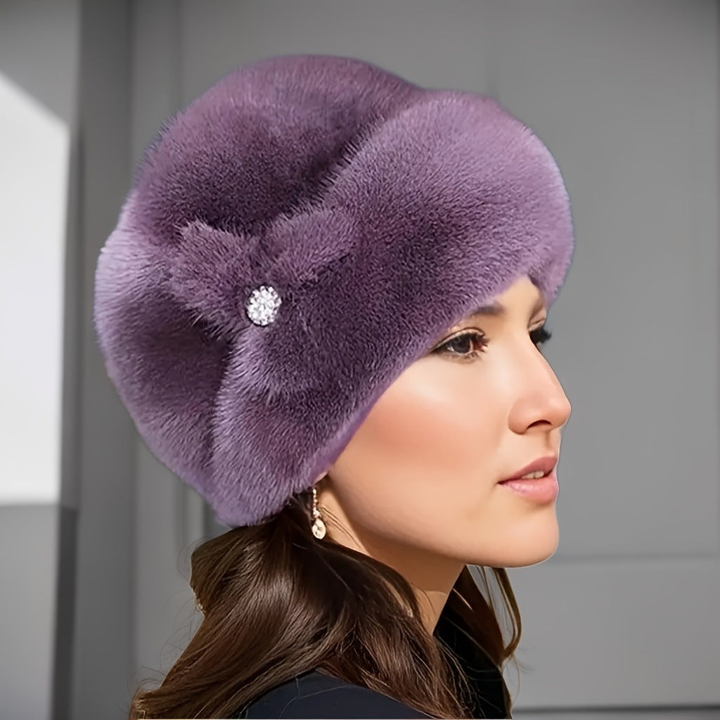 Luxury Faux Mink Grandma Hat - Warm & Chic Additional Image 2