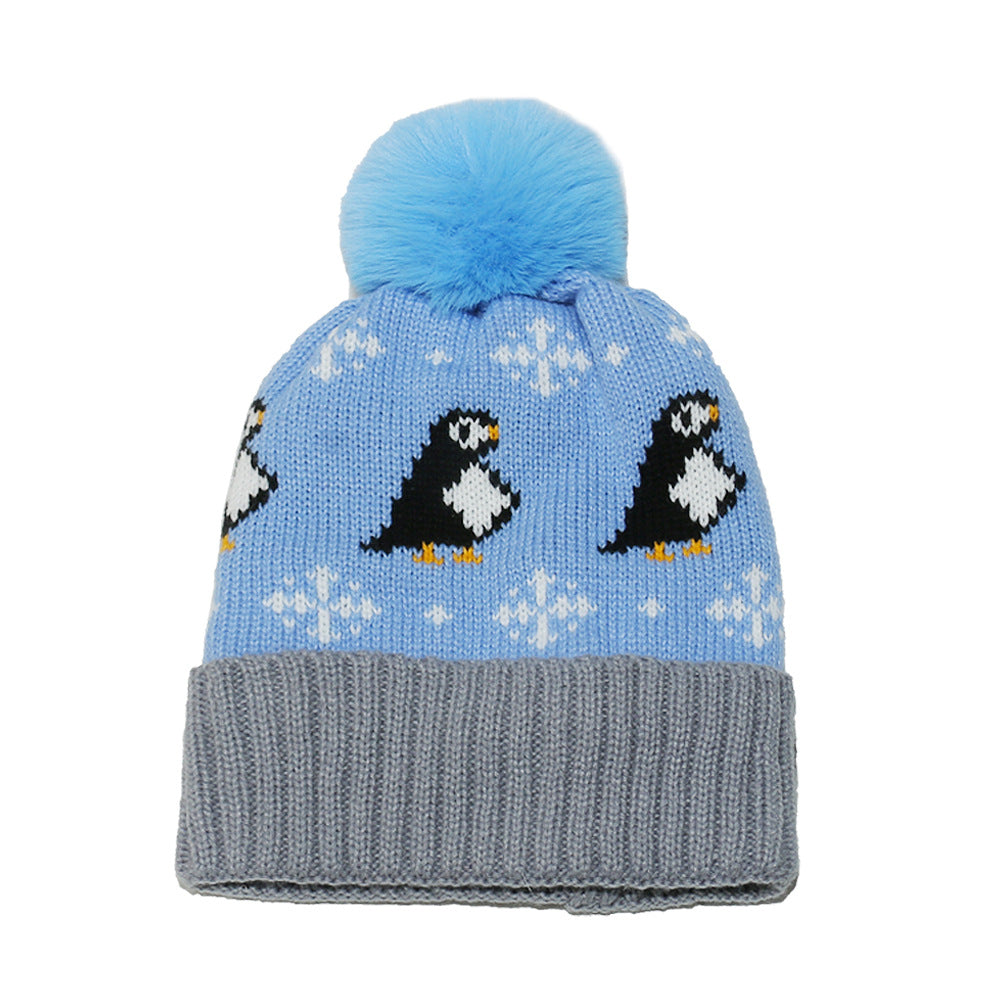 Cute Penguin Knit Hat - Warm Fleece Lined Winter Beanie Additional Image 2