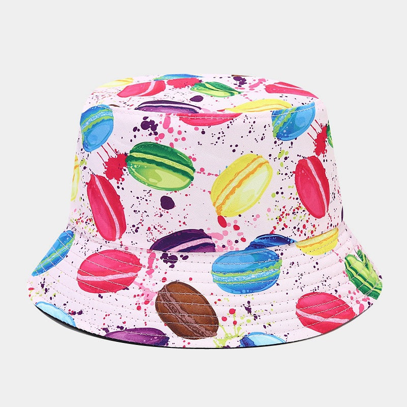 Hot Dog & Macaron Bucket Hats - Reversible Sun Protection Additional Image 2