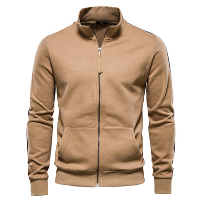 Men's Contrast Zip Stand Collar Sweater Additional Image 2