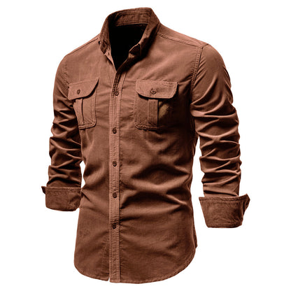 Men's Corduroy Shirt: Autumn Comfort & Business Casual Style Additional Image 2