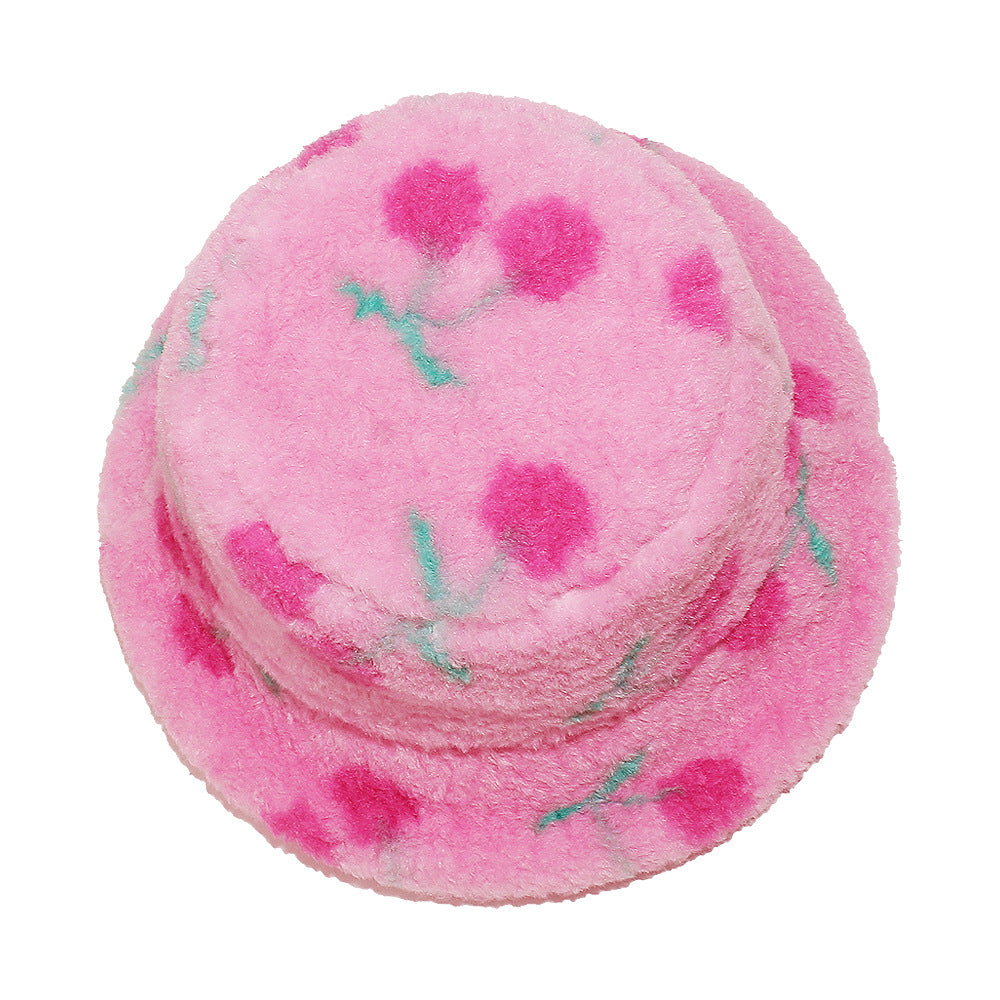 Pink Cherry Fisherman Hat - Cozy Winter Beanie Additional Image 2
