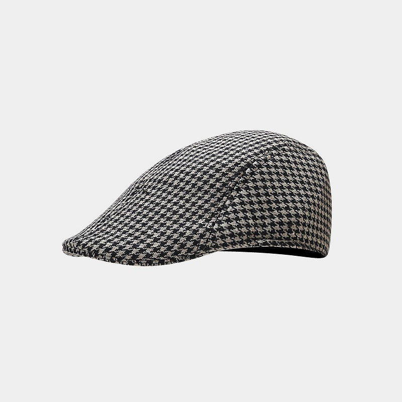 Chic Houndstooth Beret: British Style Winter Hat Additional Image 2