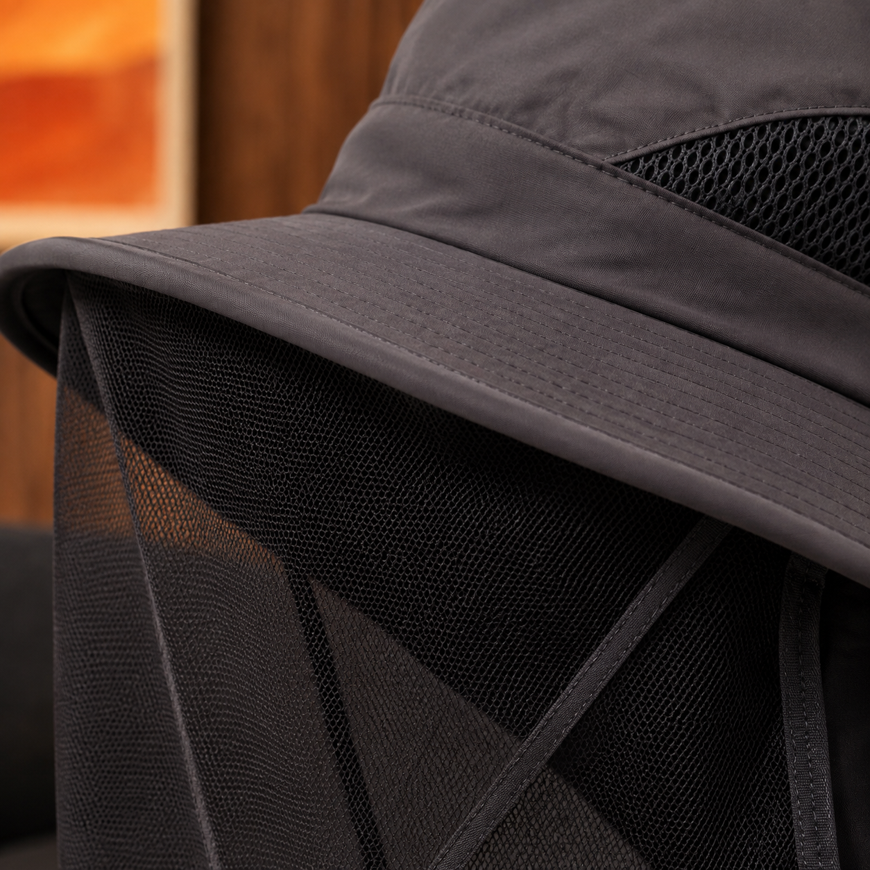 Mosquito Veil Sun Hat with Neck Flap - Breathable UV Protection Additional Image 2