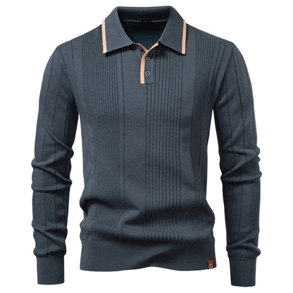 Men's Premium Half-Zip Knit Polo Sweater Additional Image 2