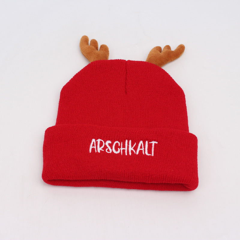 Cozy Reindeer Antler Knit Beanie - Festive Holiday Hat Additional Image 2