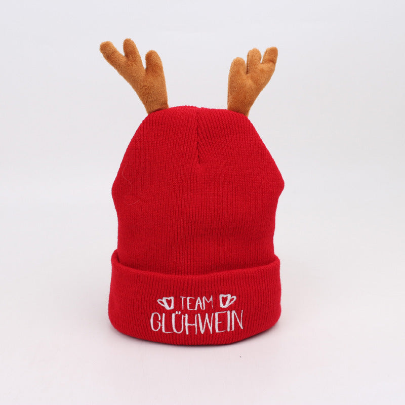 Cozy Reindeer Antler Knit Beanie - Festive Holiday Hat Additional Image 3