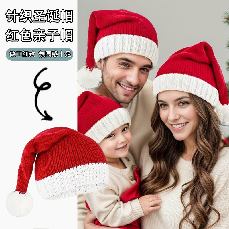 Classic Red Knit Christmas Hat - Adult & Kids Additional Image 3