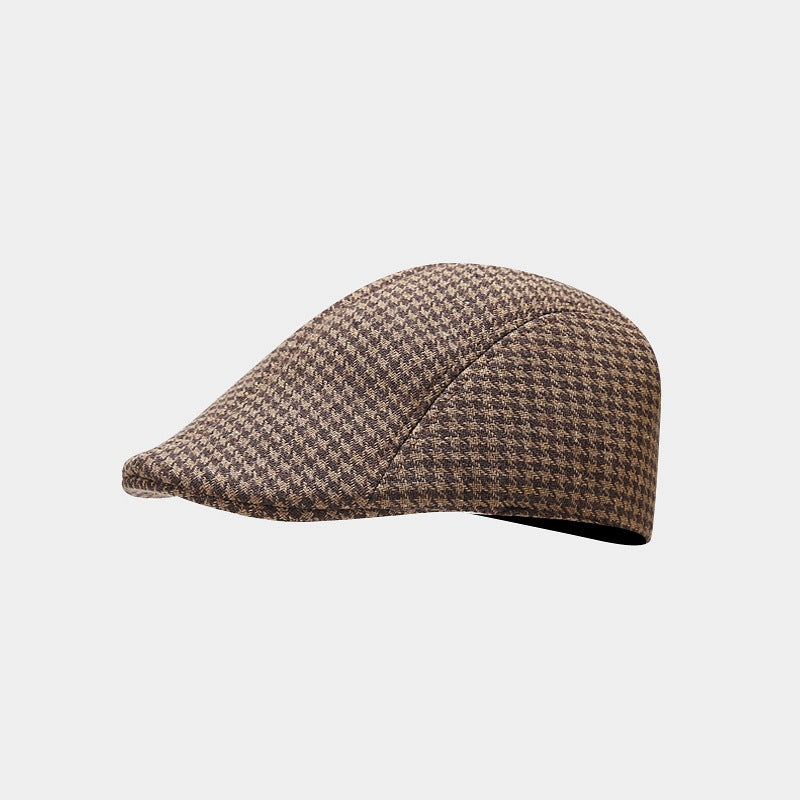 Chic Houndstooth Beret: British Style Winter Hat Additional Image 3