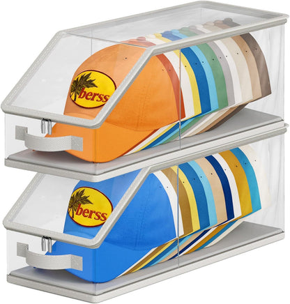 Clear PVC Stackable Hat Storage Box with Zipper Additional Image 3