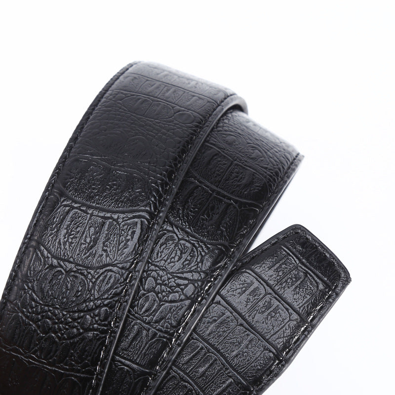 Men's Crocodile Leather Belt - Auto Buckle Additional Image 3