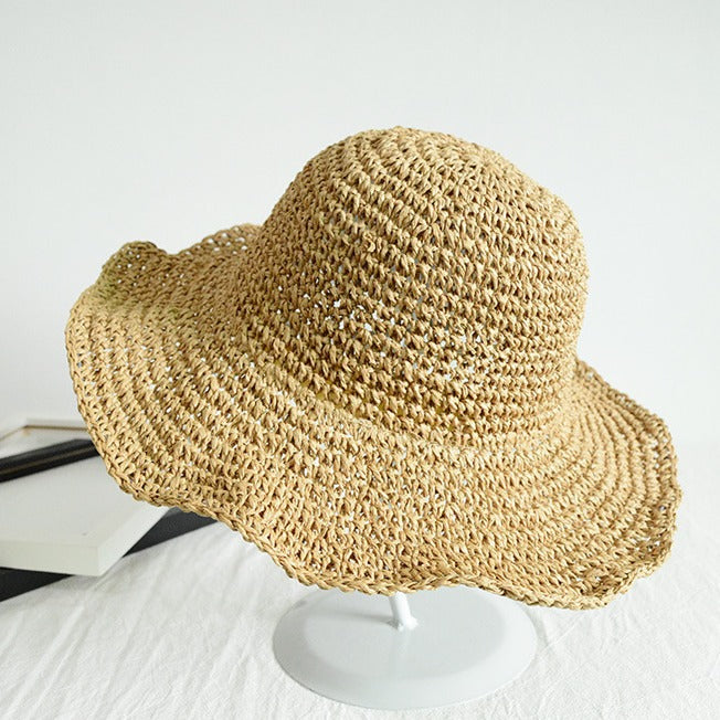 Handcrafted Foldable Sun Hat - Women's Summer Beach Straw Hat Additional Image 3