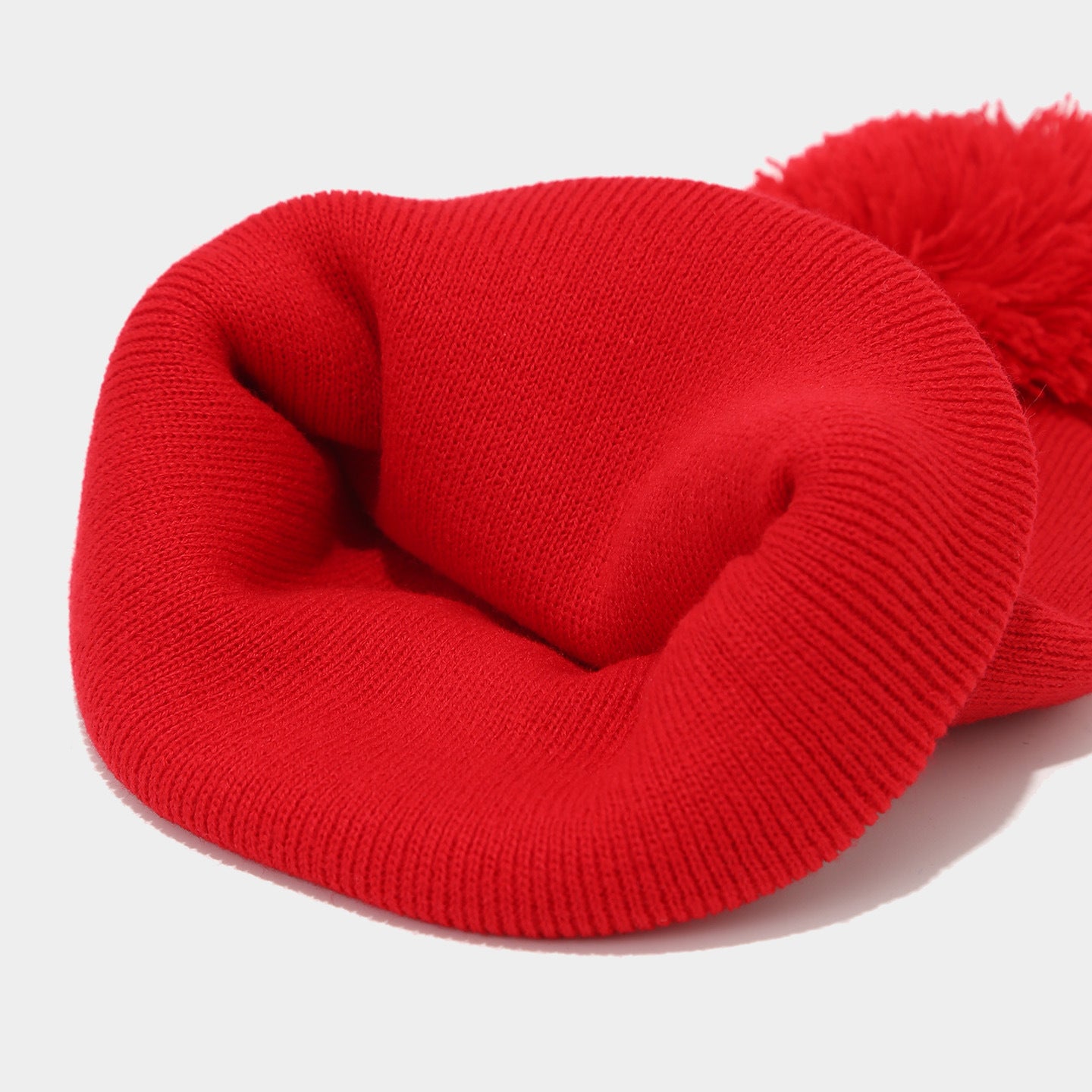 Santa Claus Fur Ball Beanie: Cozy Knit Winter Hat Additional Image 3
