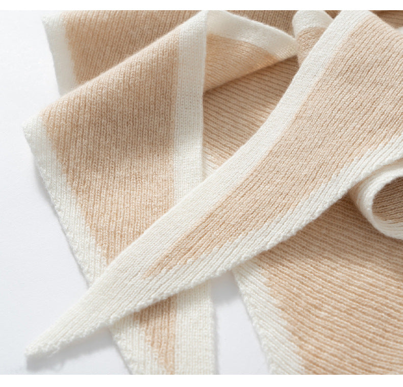 Luxury Cashmere Colorblock Triangle Shawl Additional Image 3