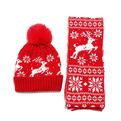 Kids Christmas Elk Knit Hat & Scarf Set Additional Image 3