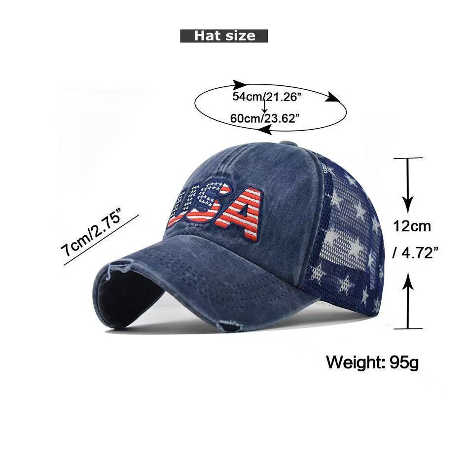 Classic American Flag Washed Baseball Cap Additional Image 3