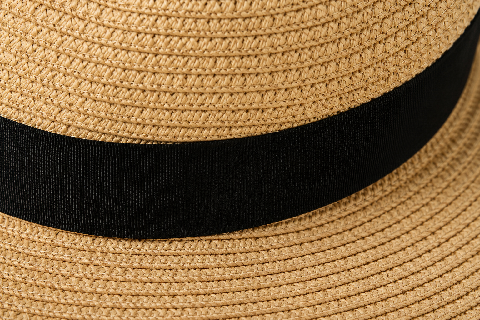 Crown Panama Hat - Breathable Summer Sun Protection — close-up detail of material and stitching