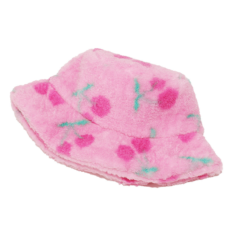 Pink Cherry Fisherman Hat - Cozy Winter Beanie Additional Image 3