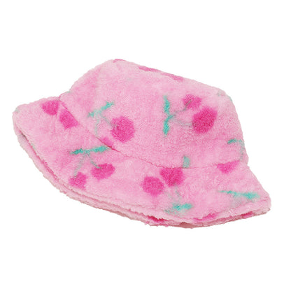 Pink Cherry Fisherman Hat - Cozy Winter Beanie Additional Image 3