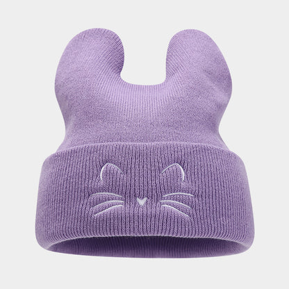 Cute Cat Ear Knit Beanie - College Style Additional Image 3