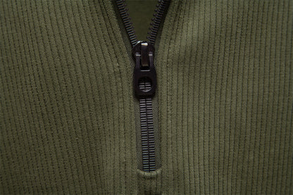 Men's Fleece-Lined Half-Zip Sweatshirt - Cozy Winter Essential Additional Image 3