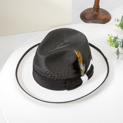 Stylish Summer Sun Hat with Feather Decoration Additional Image 3