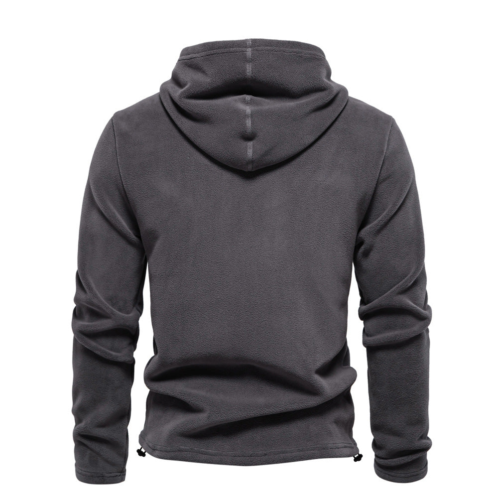 Men's Polar Fleece Hoodie: Ultimate Winter Warmth Additional Image 3