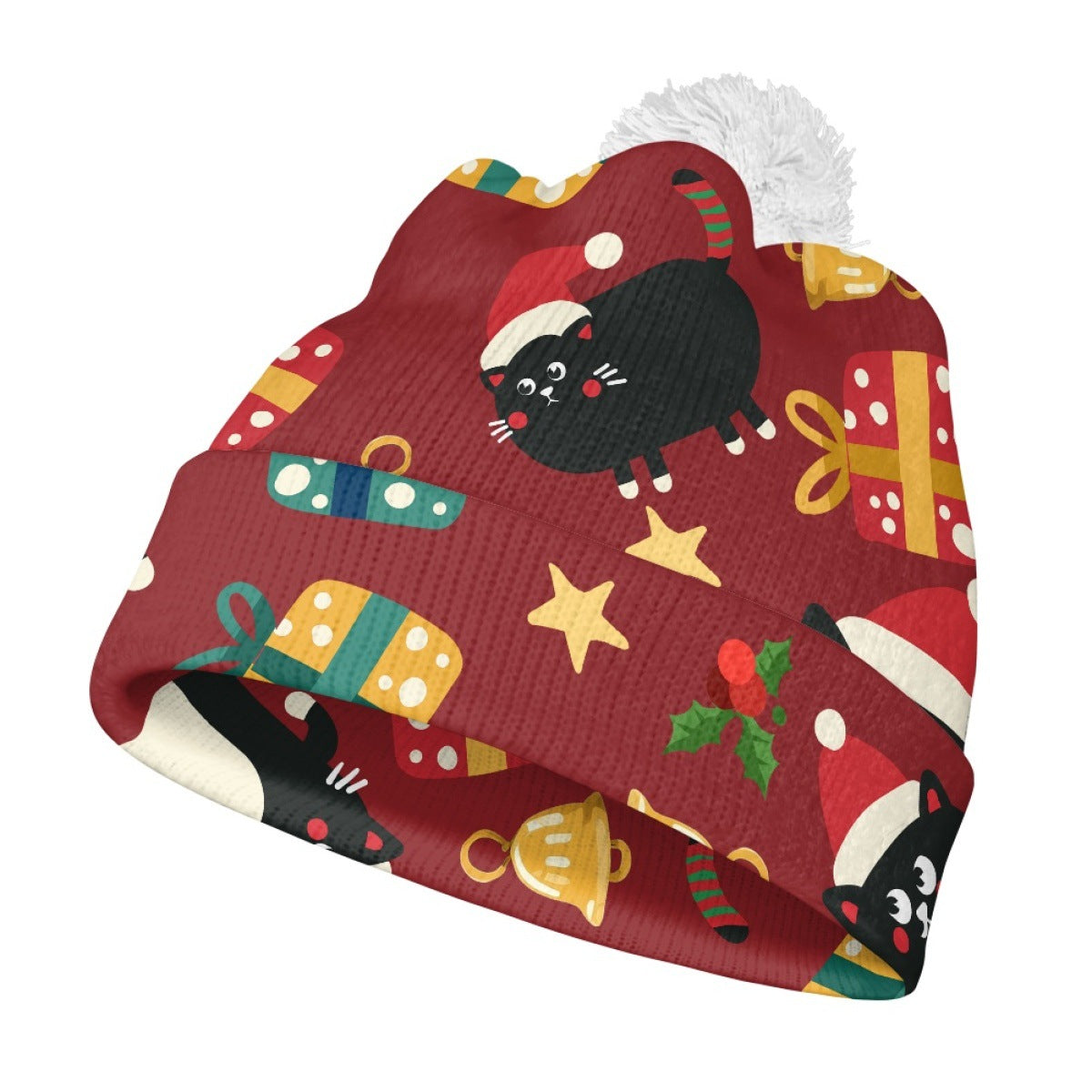 Chunky Knit Pom-Pom Beanie: Festive Christmas Style Additional Image 3